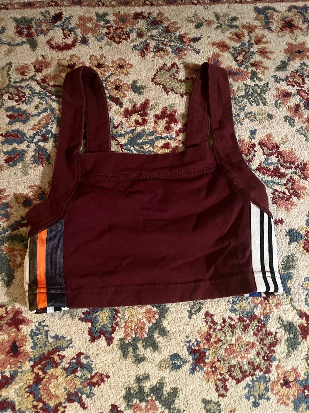 BDG Brown Crop Tank with Contrasting Side Stripes